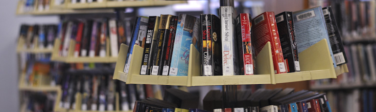 Books on a circular shelf