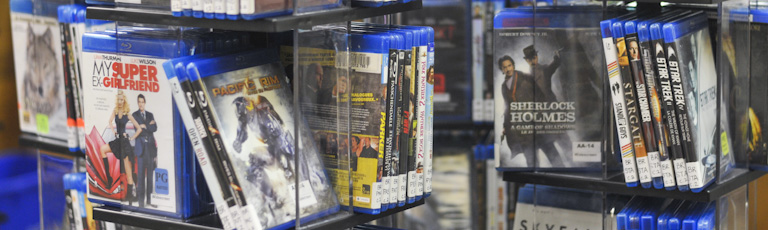 Blurays on display