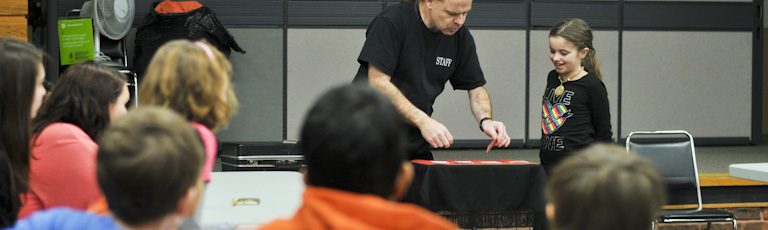 Children attending a program or event.