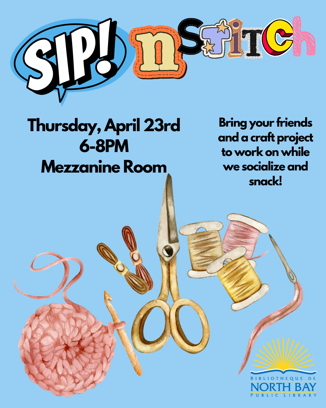 Sip + Stitch Craft Night