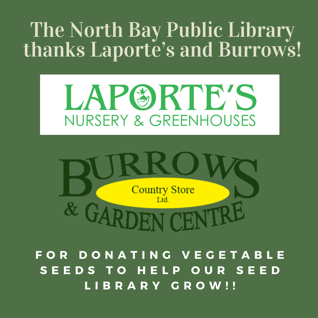 Thank you to Laporte's and Borrow's for donating vegetable seeds to help our seed library to grow!
