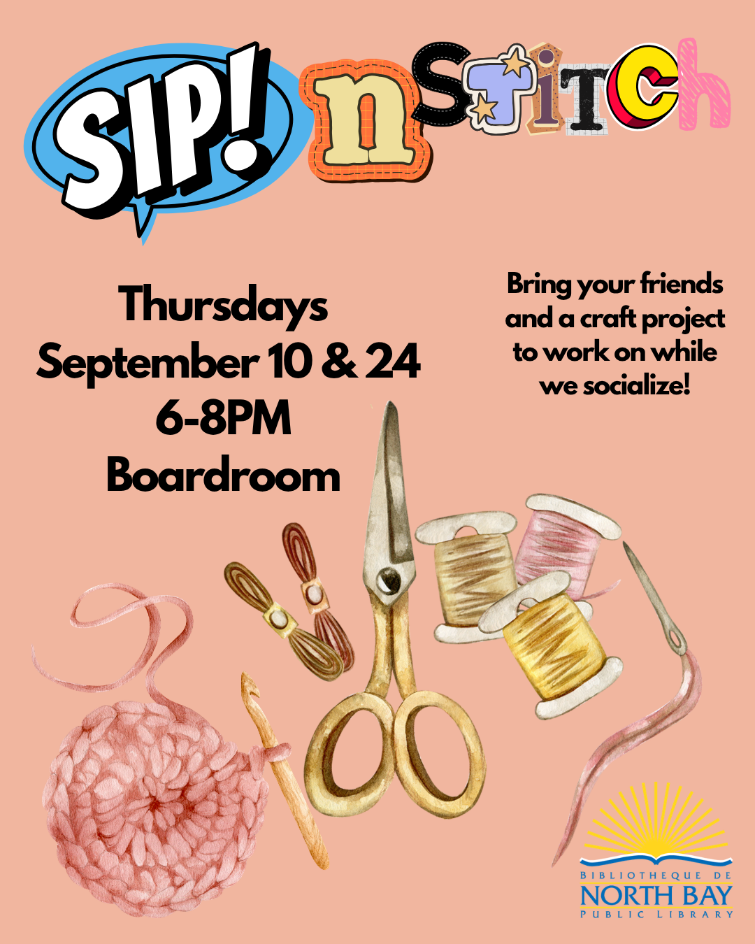 Sip + Stitch Craft Night