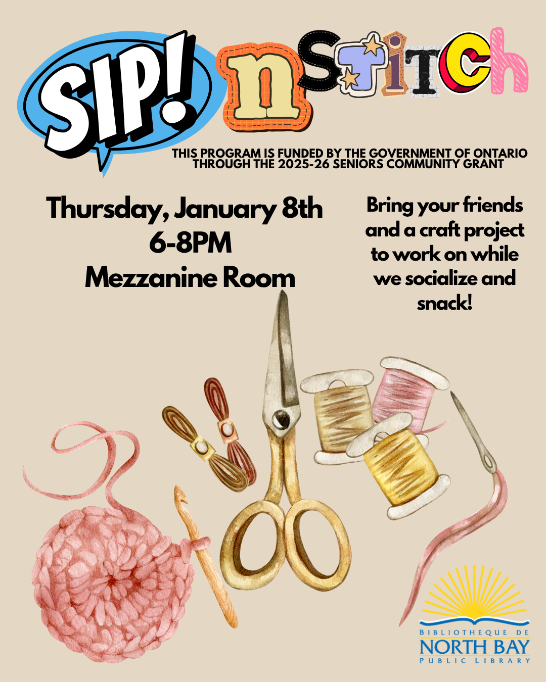 Sip + Stitch Craft Night