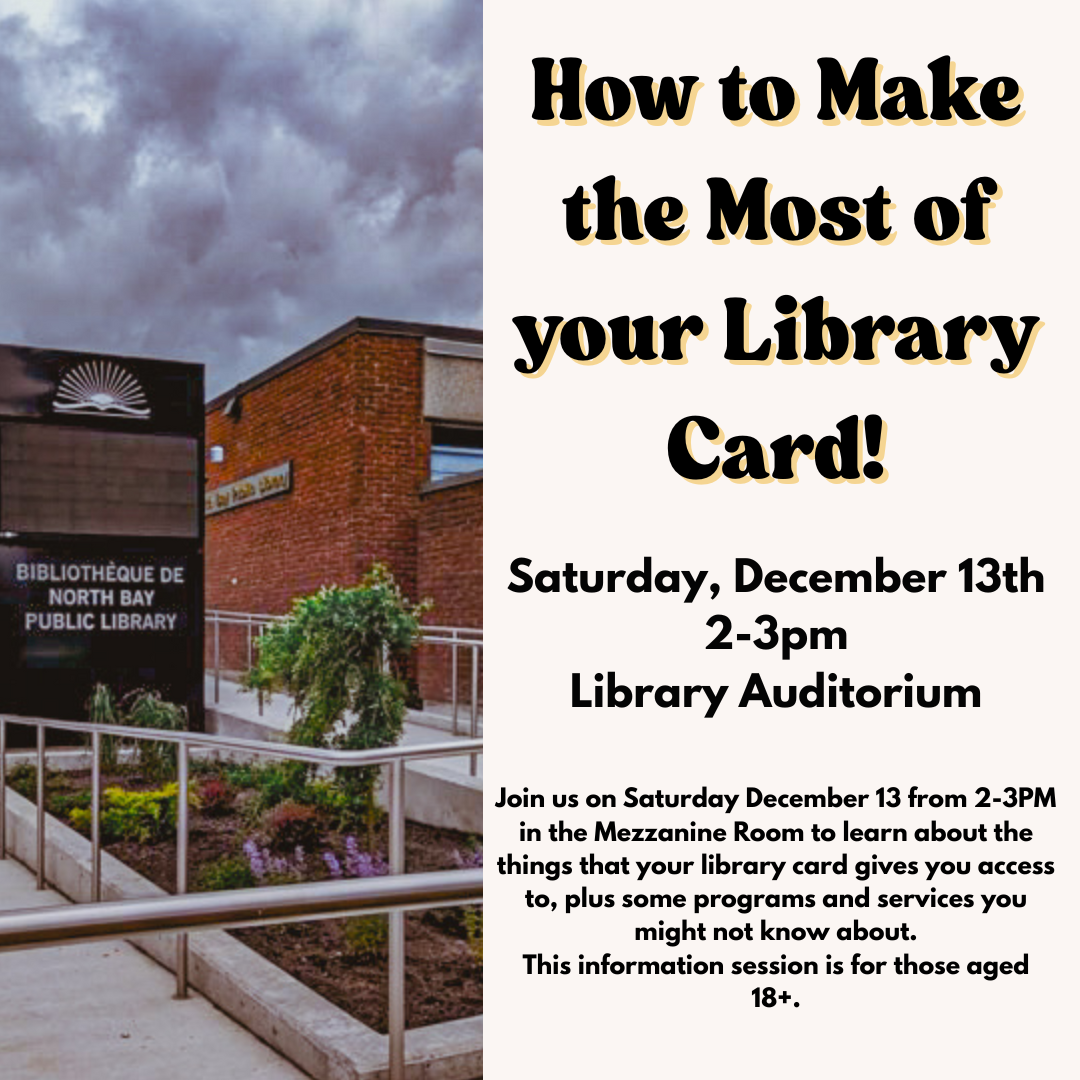 Make the most of your library card Sat. Dec. 13 2-3PM