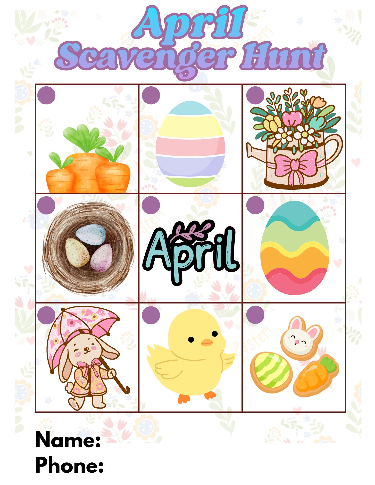 April Scavenger Hunt