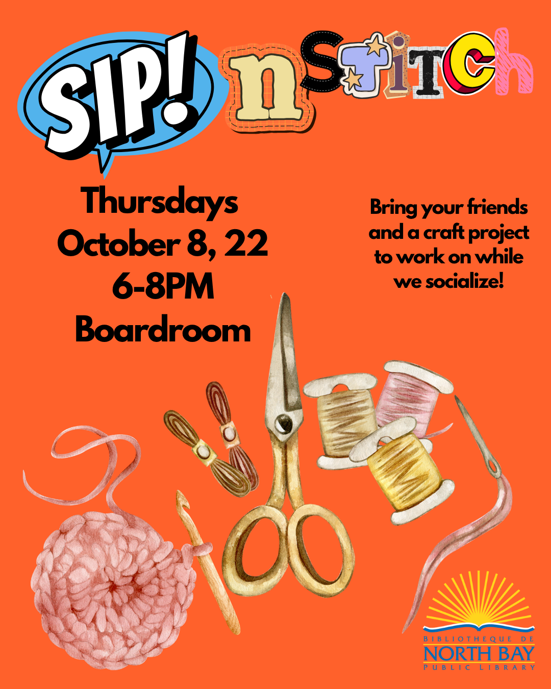 Sip + Stitch Craft Night