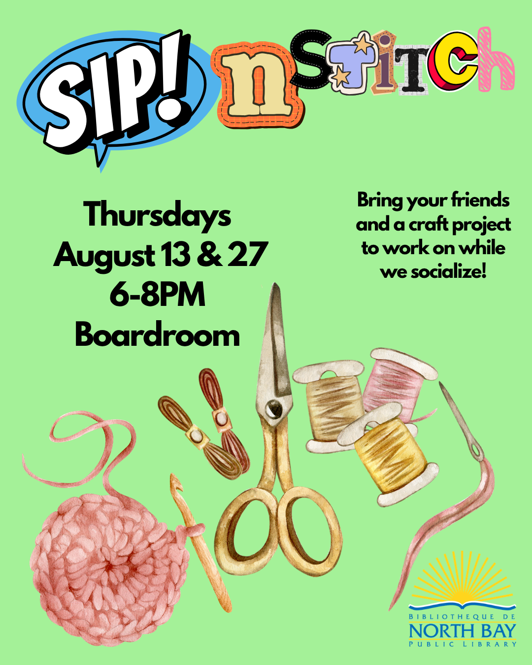 Sip + Stitch Craft Night